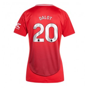 Manchester United Diogo Dalot #20 Hjemmebanetrøje Dame 2024-25 Kort ærmer